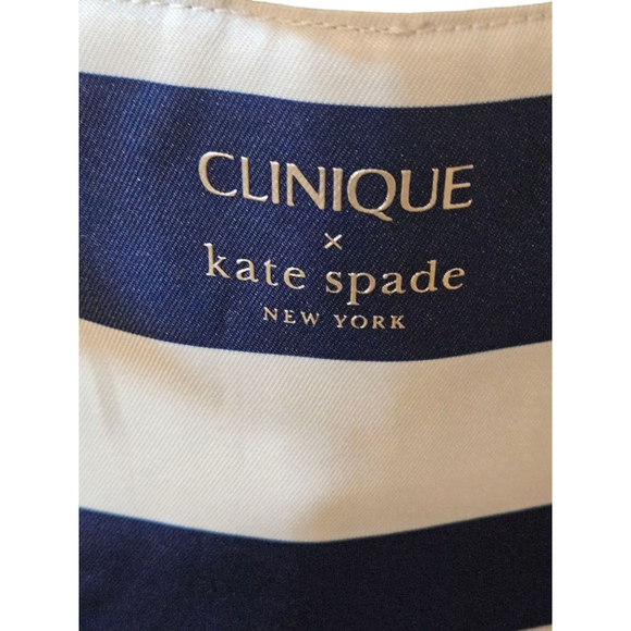 Kate Spade Tote Bag Blue White Striped - Picture 3 of 4